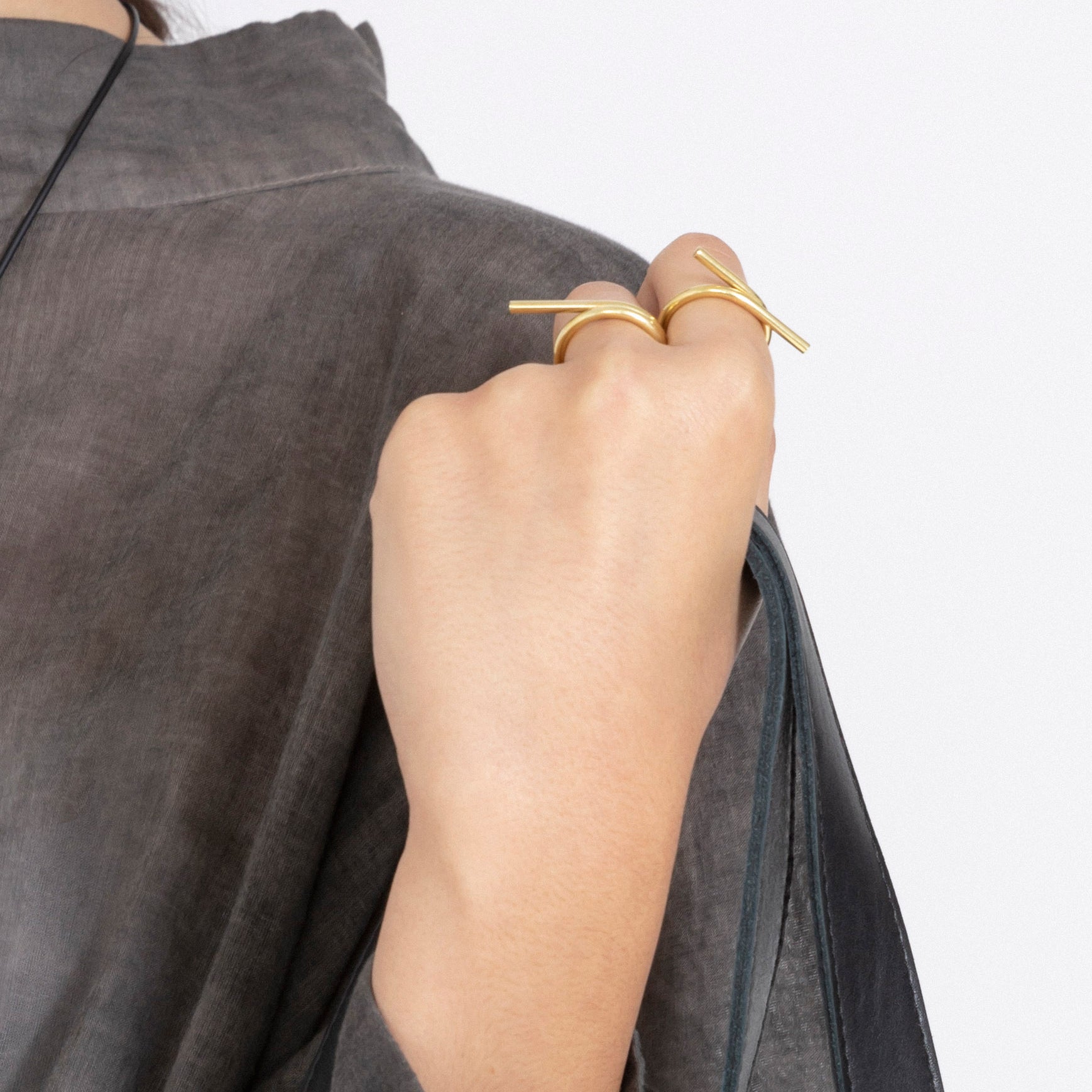 TWISTED ASYMMETRICAL GOLD RING