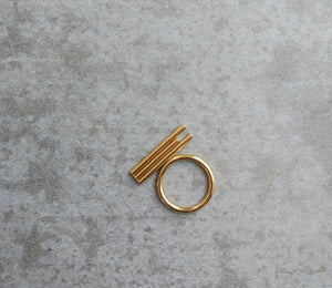 TRIPLE BAR GOLD RING