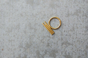 TRIPLE BAR GOLD RING